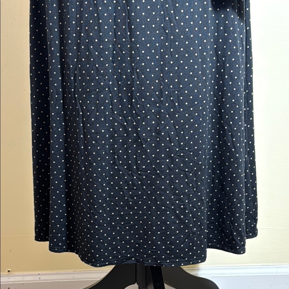 New York & Company Dress Black Polka Dot Faux Wrap Midi in Size M NWT - Picture 4 of 11